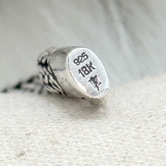 John Hardy Silver and Gold Bracelet with Blue Accents - Picture 7 of 8